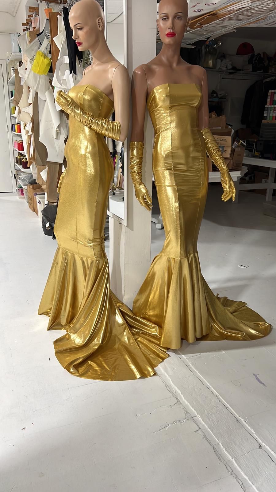 Gold Dresses Mannequin